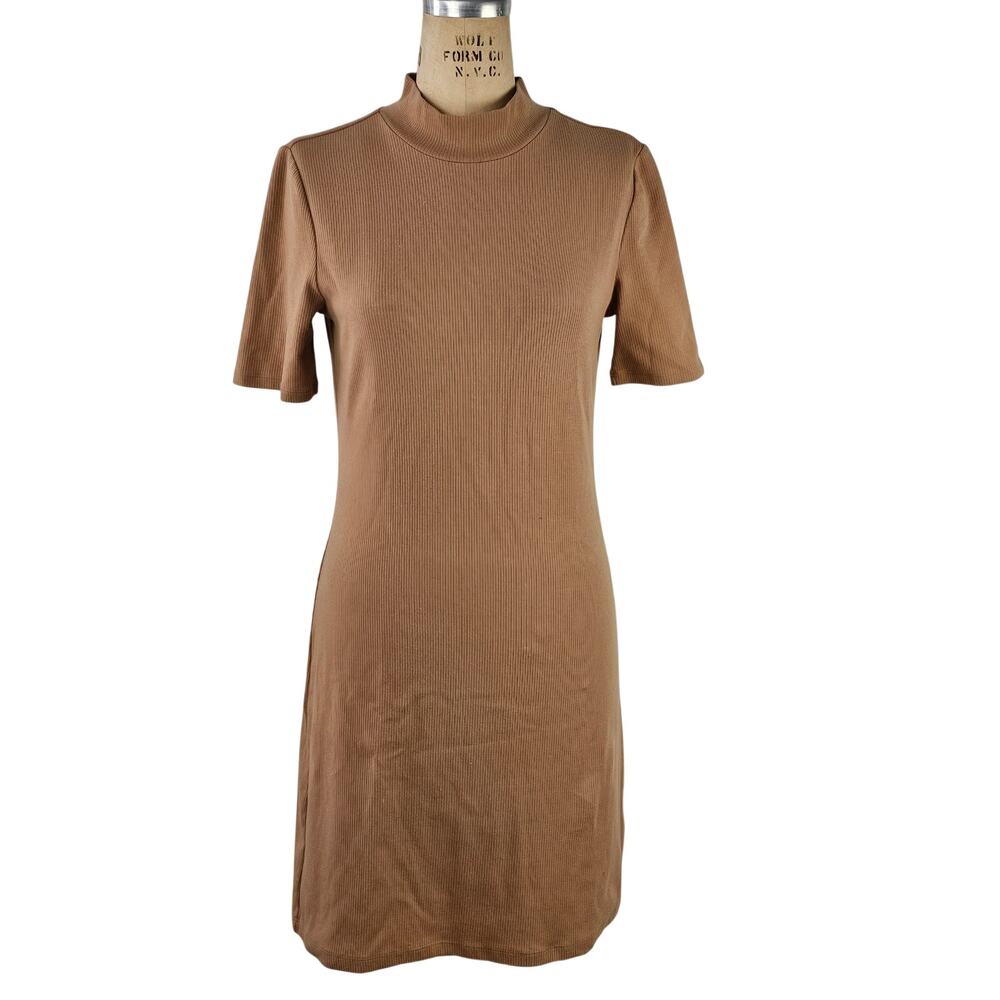 T shirt Dress Lands End came rib knit classic preppy modest neutral Small
